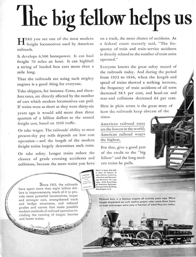 ASSOCIATION OF AMERICAN RAILROADS
LIFE
09/06/1937
p. 14