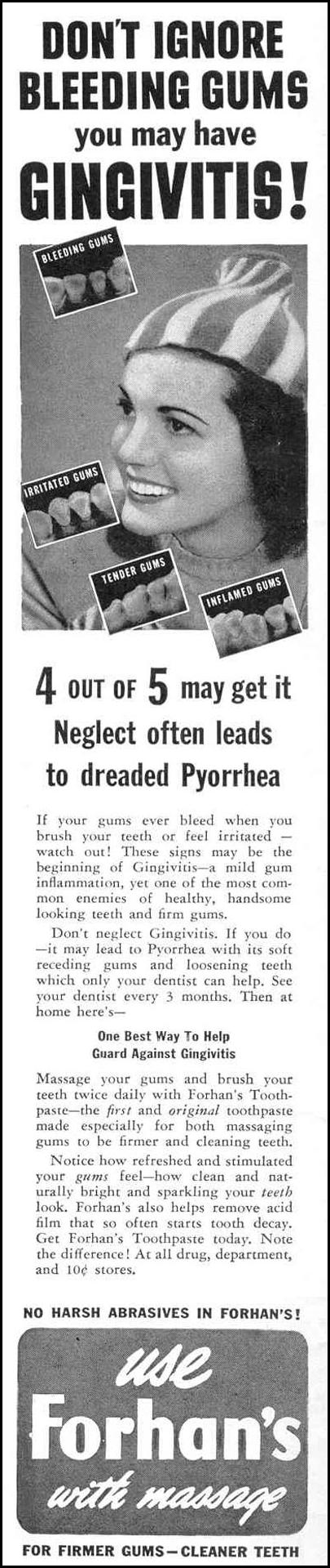 FORHAN'S TOOTHPASTE
LIFE
11/01/1943
p. 4