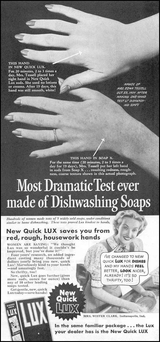 LUX SOAP
GOOD HOUSEKEEPING
03/01/1940
p. 91