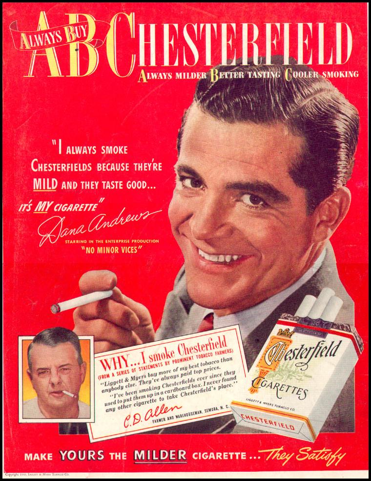 CHESTERFIELD CIGARETTES
LIFE
12/27/1948
BACK COVER