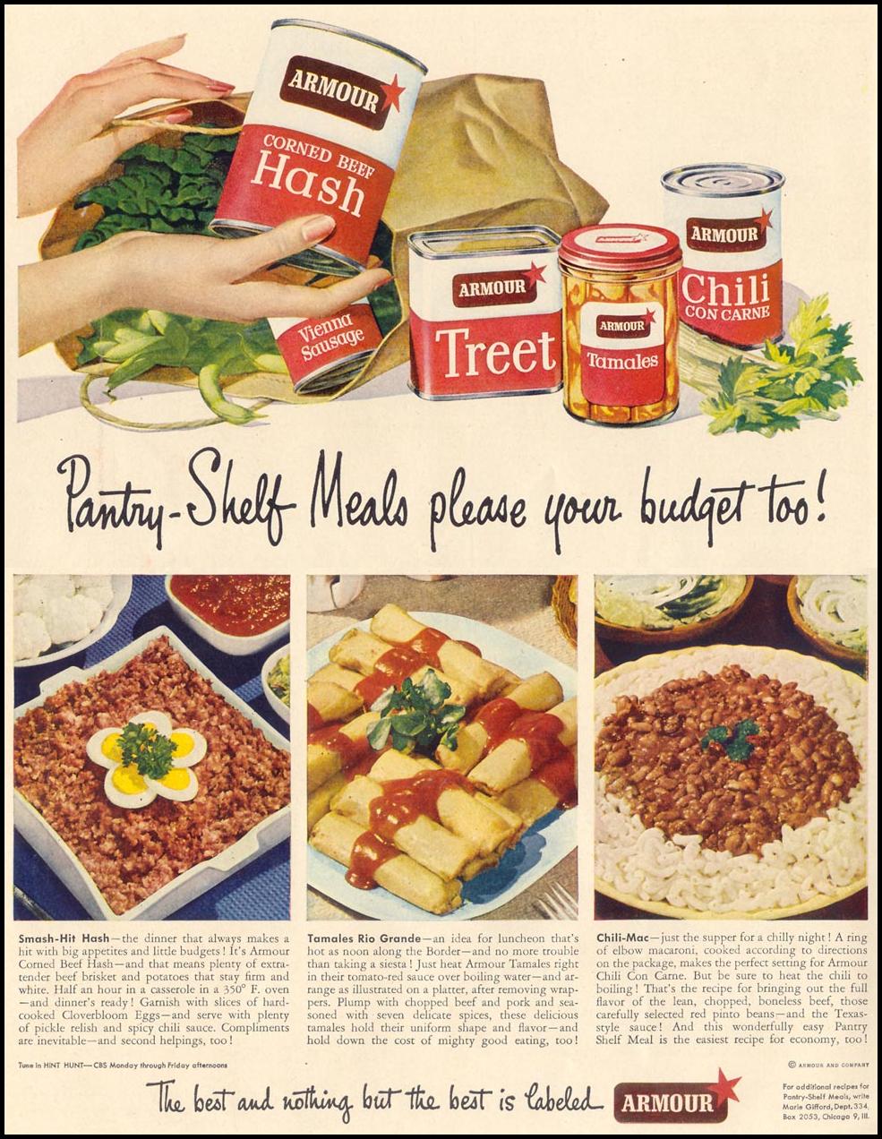 ARMOUR CANNED MEATS
LIFE
11/15/1948
