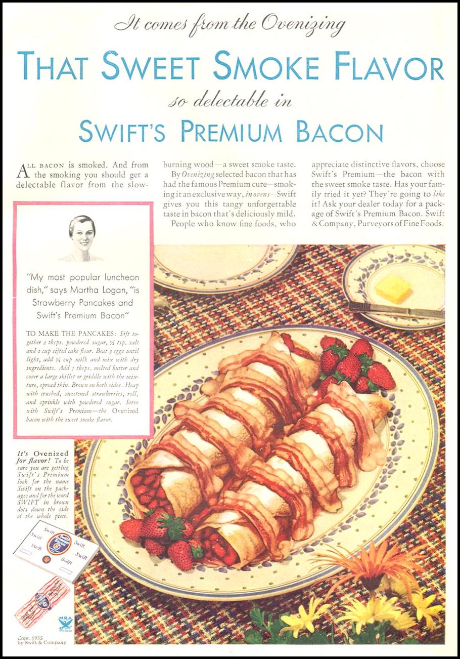 SWIFT'S PREMIUM BACON
GOOD HOUSEKEEPING
06/01/1935
p. 139