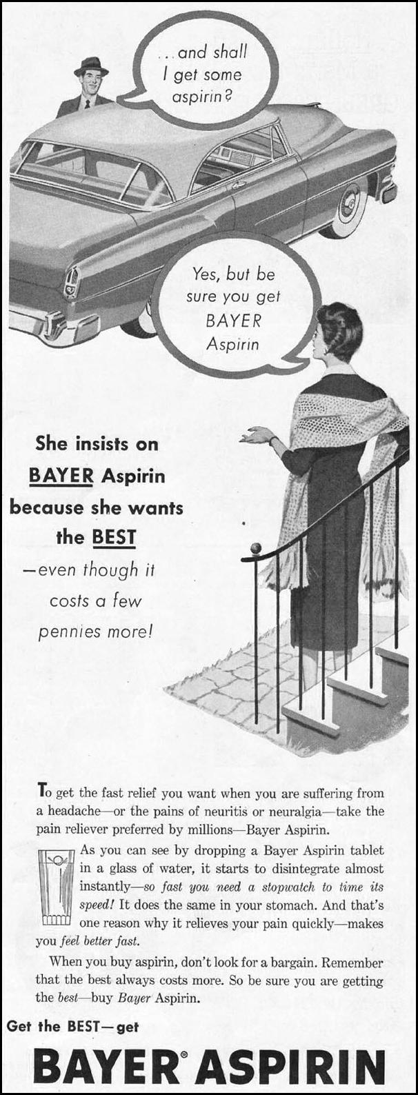 BAYER ASPIRIN
LADIES' HOME JOURNAL
06/01/1954
p. 133