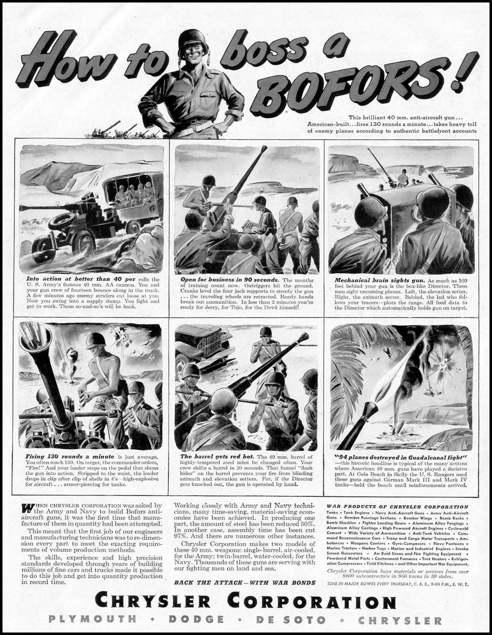 CHRYSLER WAR PRODUCTION
LIFE
11/08/1943
p. 12