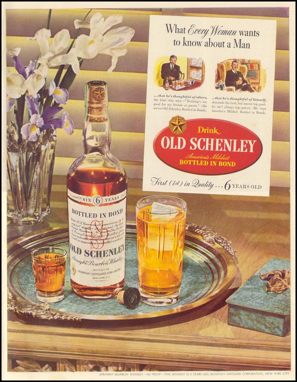 OLD SCHENLEY BOURBON
LIFE
08/09/1943
INSIDE BACK