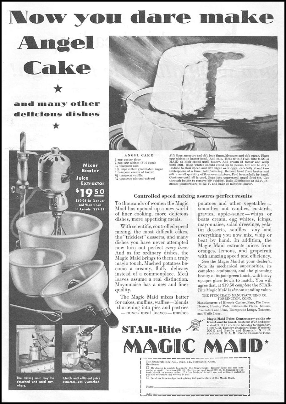 STAR-RITE MAGIC MAID MIXER
GOOD HOUSEKEEPING
01/01/1932
p. 123