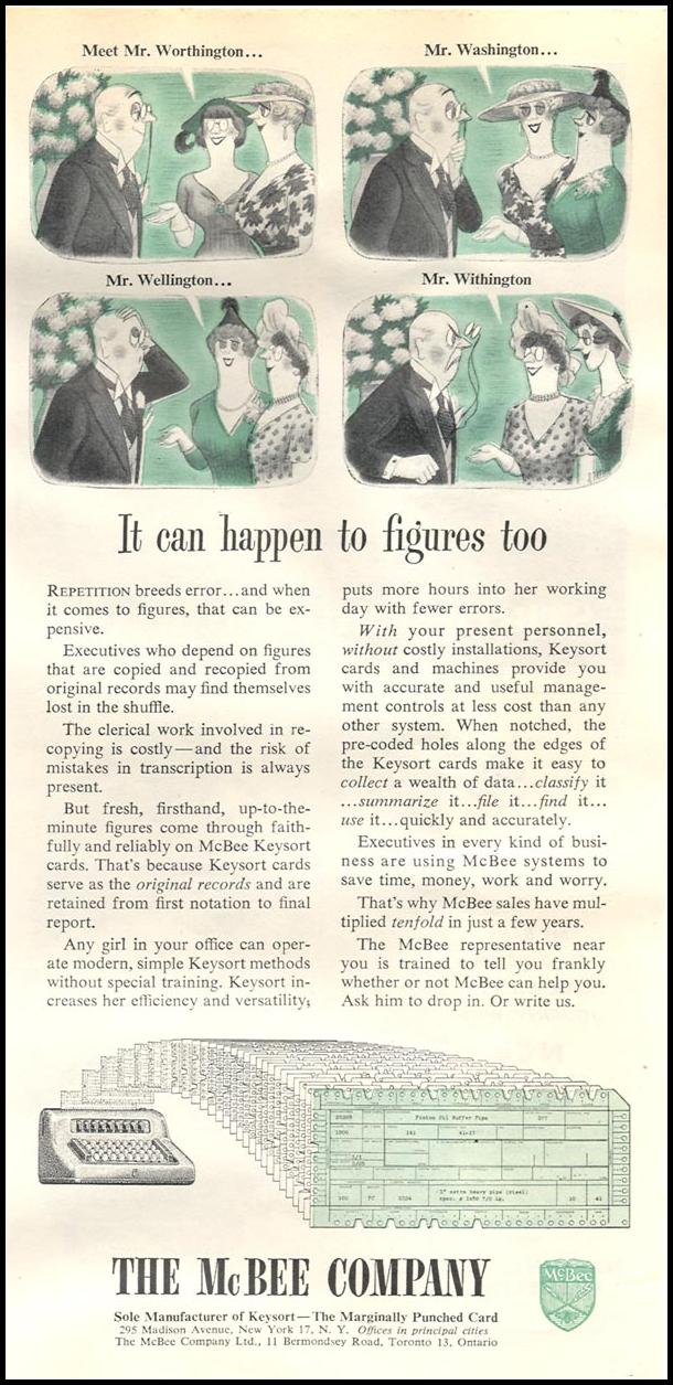 KEYSORT PUNCHED CARDS
NEWSWEEK
08/20/1951
p. 71