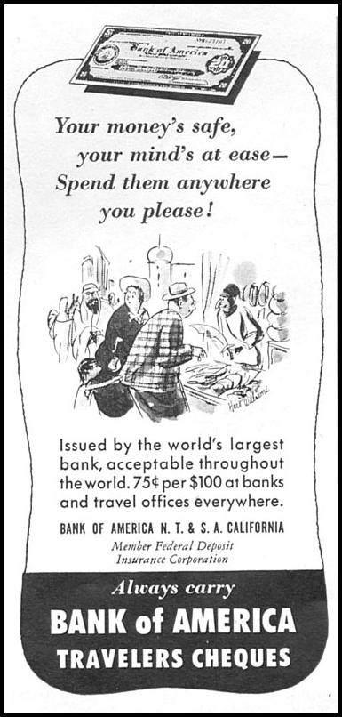 BANK OF AMERICA TRAVELERS CHEQUES
NEWSWEEK
09/03/1951
p. 69