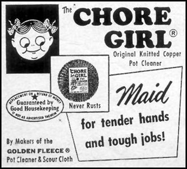 CHORE GIRL KNITTED COPPER POT CLEANER
WOMAN'S DAY
03/01/1952
p. 172