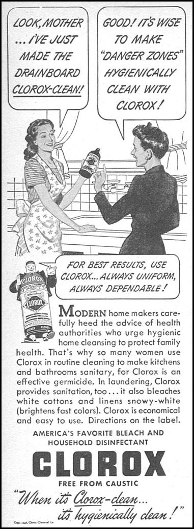 CLOROX BLEACH
WOMAN'S DAY
05/01/1946
p. 86