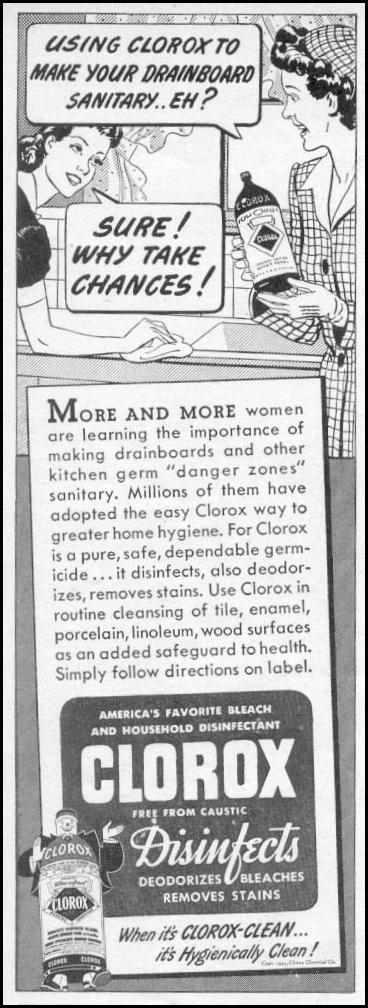 CLOROX BLEACH
WOMAN'S DAY
11/01/1945
p. 84