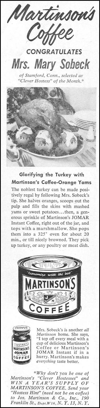 MARTINSON'S COFFEE
WOMAN'S DAY
12/01/1954
p. 138