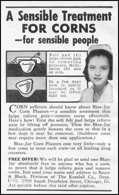 BLUE JAY CORN PLASTERS
WOMAN'S DAY
04/01/1941
p. 58