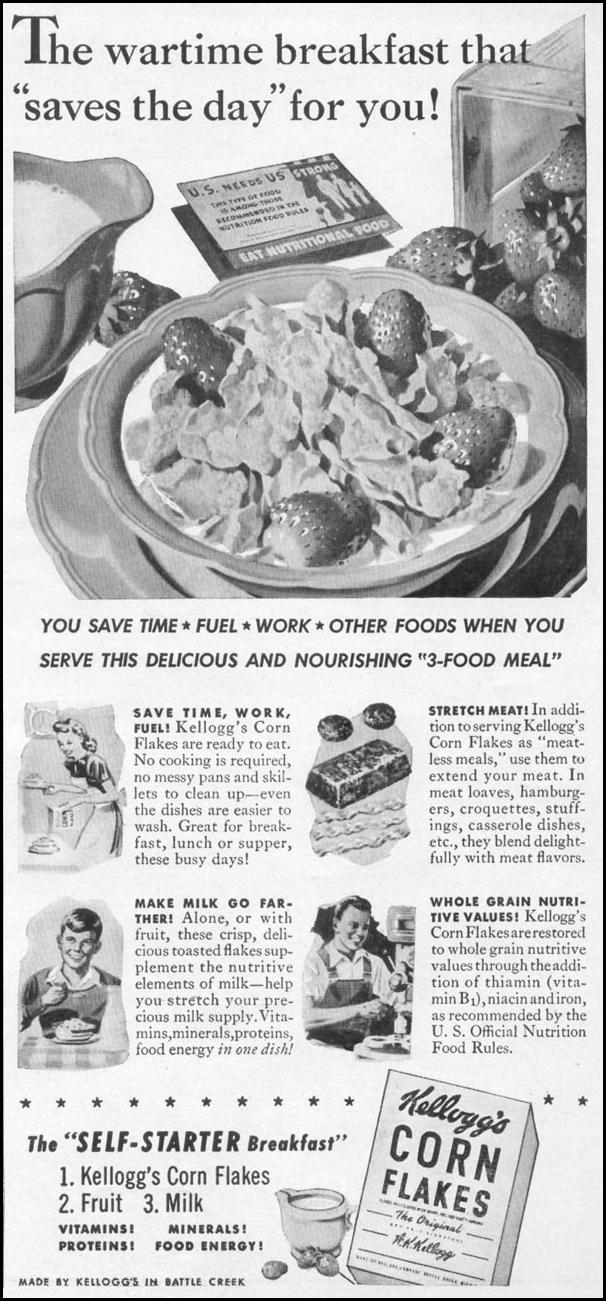 KELLOGG'S CORN FLAKES
WOMAN'S DAY
05/01/1943
p. 64