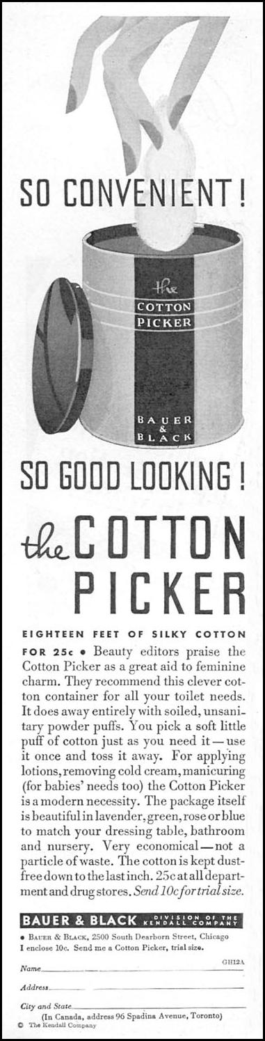 THE COTTON PICKER COTTON DISPENSER
GOOD HOUSEKEEPING
12/01/1933
p. 104