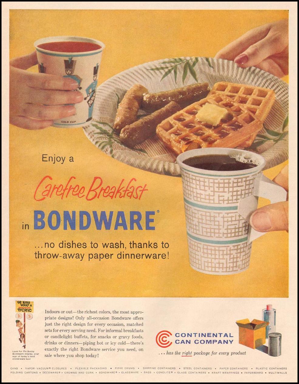 BONDWARE PAPER PLATES AND CUPS
LIFE
08/10/1958