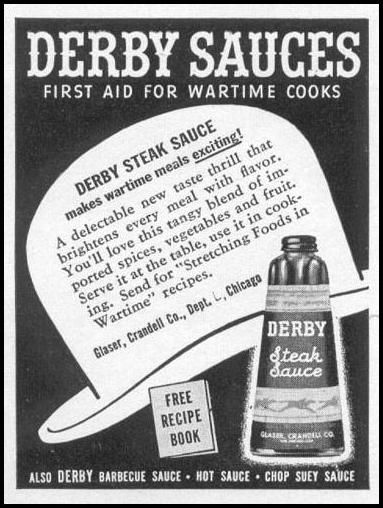 DERBY SAUCES
WOMAN'S DAY
05/01/1943
p. 78