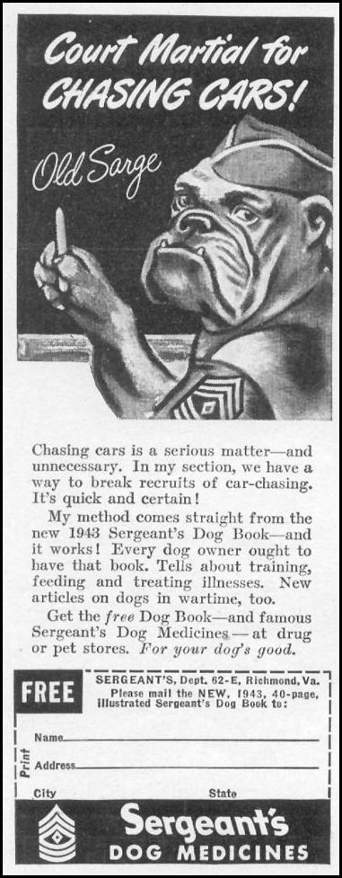 SERGEANT'S DOG MEDICINES
WOMAN'S DAY
05/01/1943
p. 74