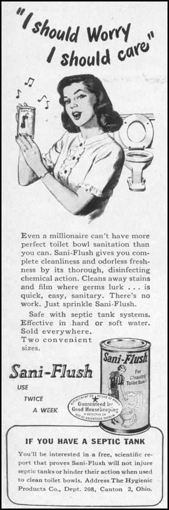 SANI-FLUSH TOILET BOWL CLEANER
WOMAN'S DAY
05/01/1947
p. 108
