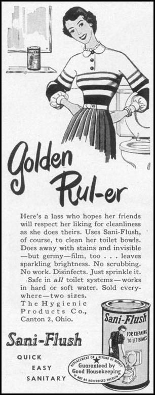 SANI-FLUSH TOILET BOWL CLEANER
WOMAN'S DAY
10/01/1949
p. 130