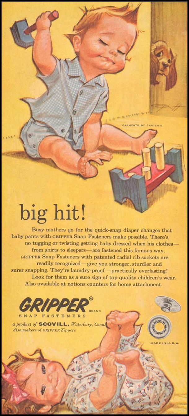 GRIPPER SNAP FASTENERS
GOOD HOUSEKEEPING
05/01/1957
p. 296