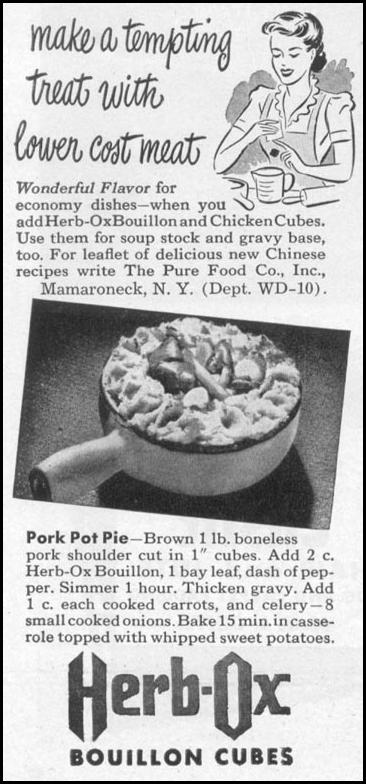 HERB-OX BOUILLON CUBES
WOMAN'S DAY
10/01/1949
p. 98