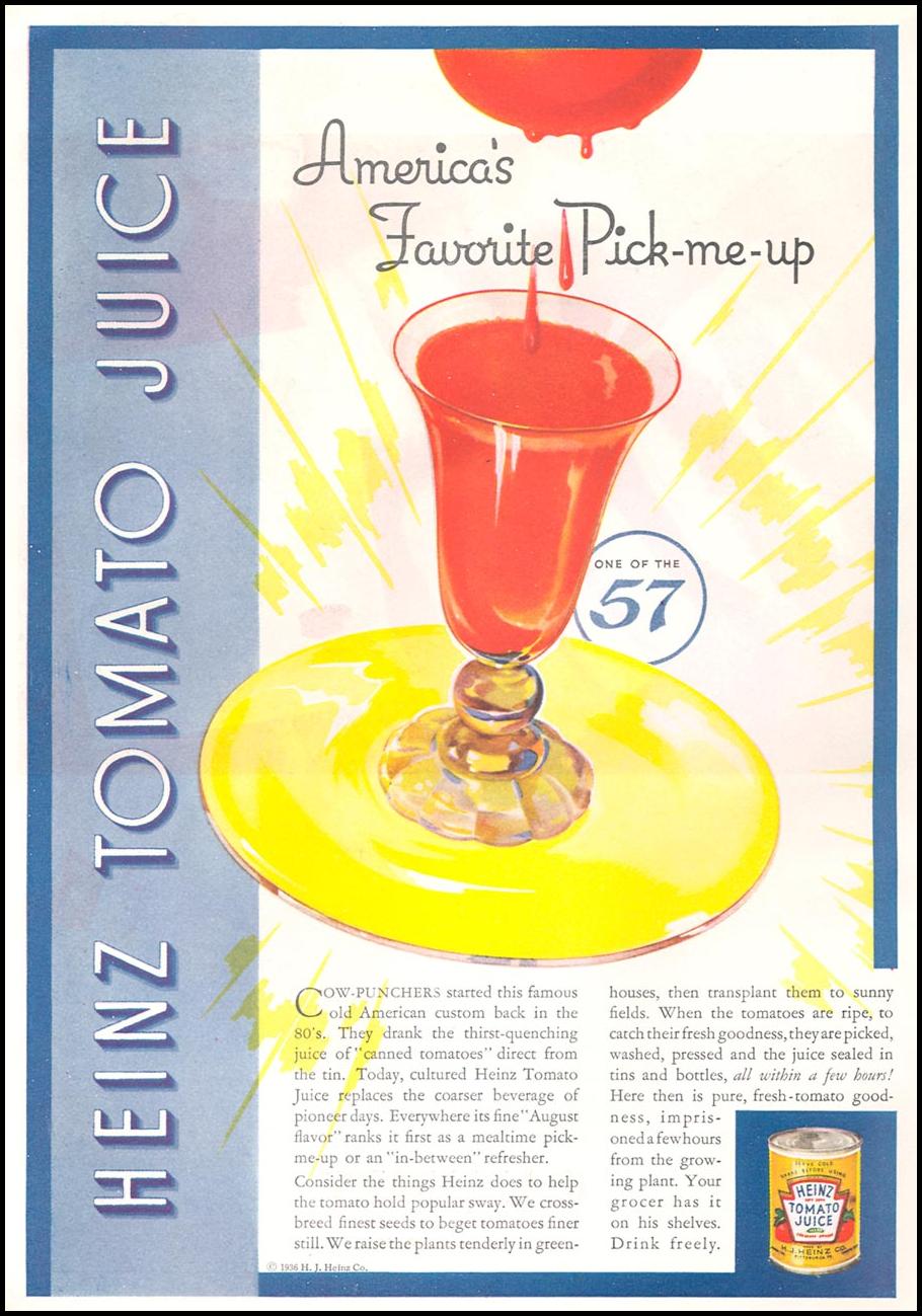 HEINZ TOMATO JUICE
GOOD HOUSEKEEPING
04/01/1936