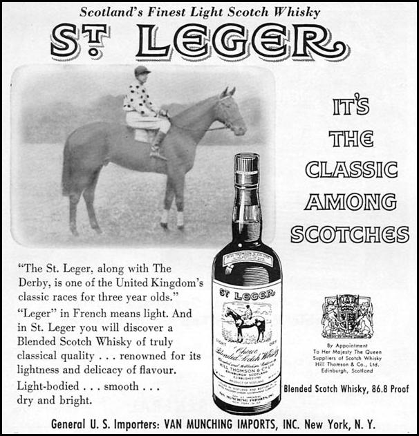 ST. LEGER BLENDED SCOTCH WHISKY
SPORTS ILLUSTRATED
05/25/1959
p. 84