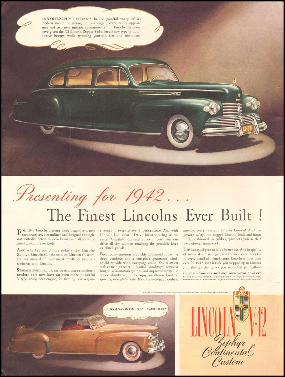 LINCOLN AUTOMOBILES
LIFE
09/29/1941
INSIDE FRONT