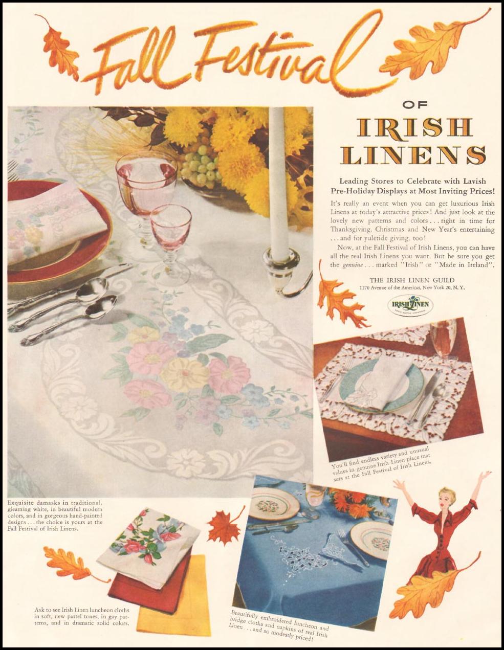 IRISH LINENS
LADIES' HOME JOURNAL
11/01/1950
p. 7