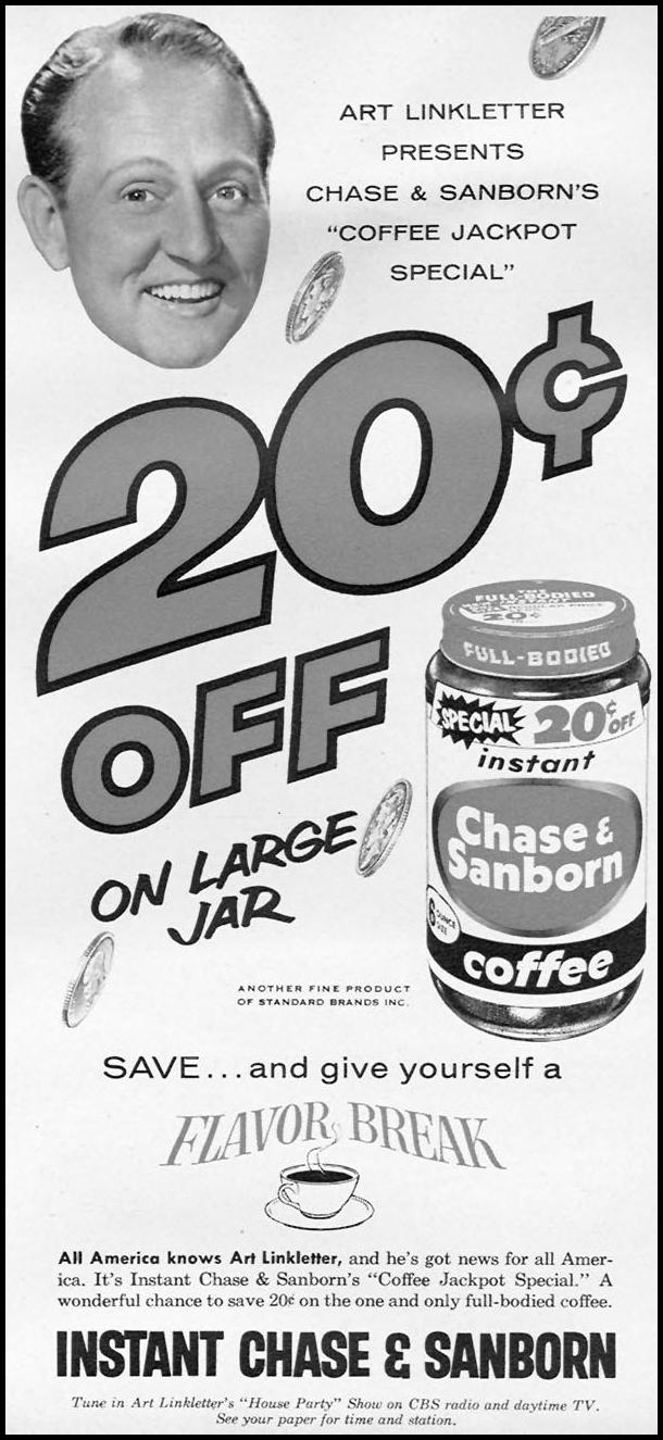 CHASE & SANBORN COFFEE
FAMILY CIRCLE
11/01/1957
p. 57