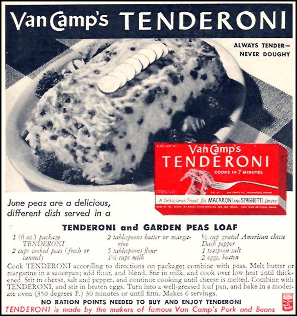 VAN CAMP'S TENDERONI
WOMAN'S DAY
06/01/1943
p. 64