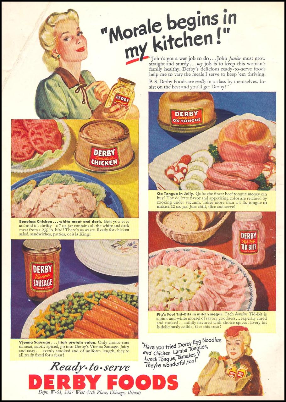 READY-TO-SERVE DERBY FOODS
WOMAN'S DAY
06/01/1943
INSIDE FRONT