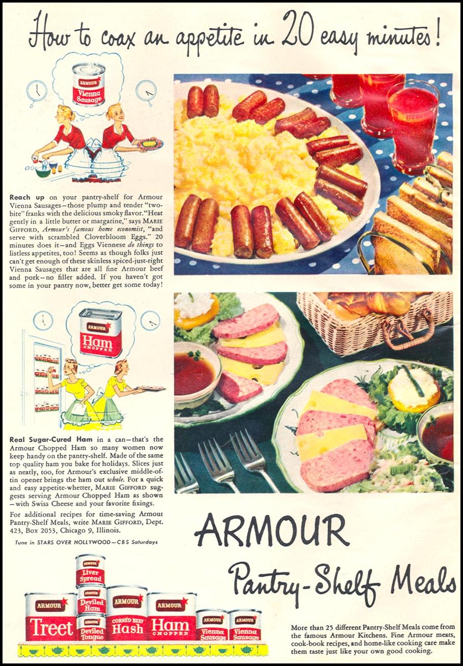 ARMOUR'S CANNED MEATS
WOMAN'S DAY
06/01/1950
p. 16