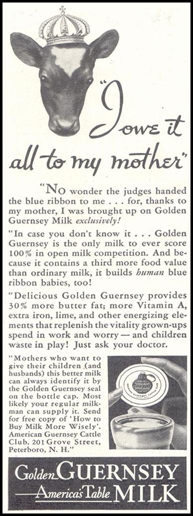 GOLDEN GUERNSEY MILK
GOOD HOUSEKEEPING
11/01/1933
p. 211