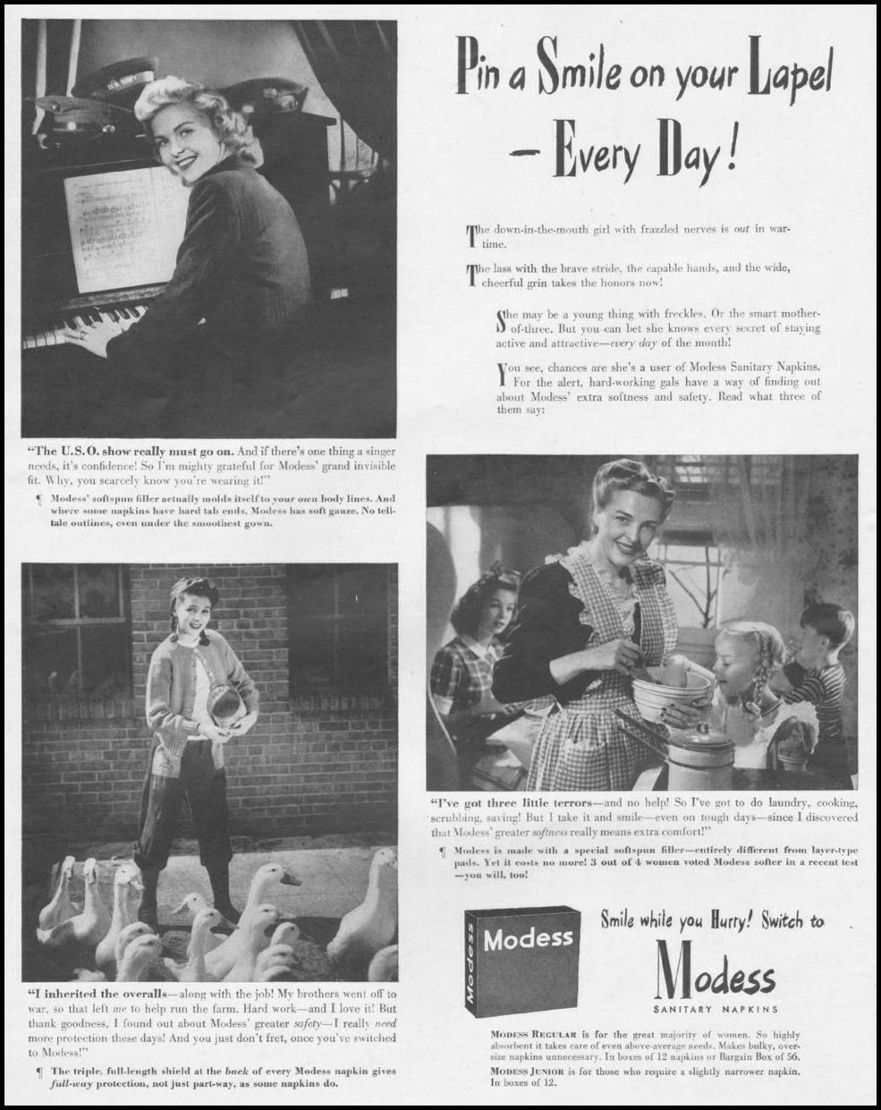 MODESS
LIFE
10/25/1943
p. 80