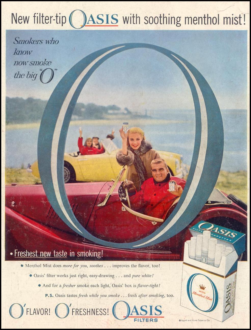 OASIS CIGARETTES
LIFE
09/09/1957
BACK COVER