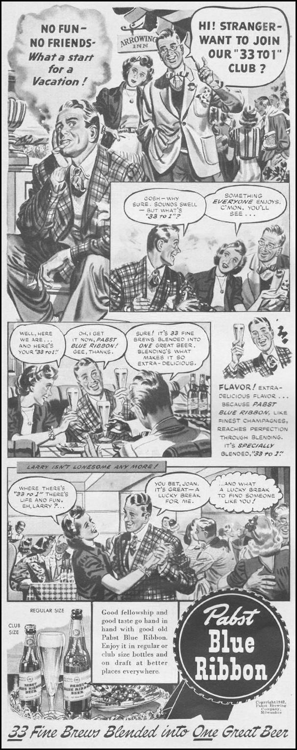 PABST BLUE RIBBON BEER
LIFE
06/22/1942
p. 78