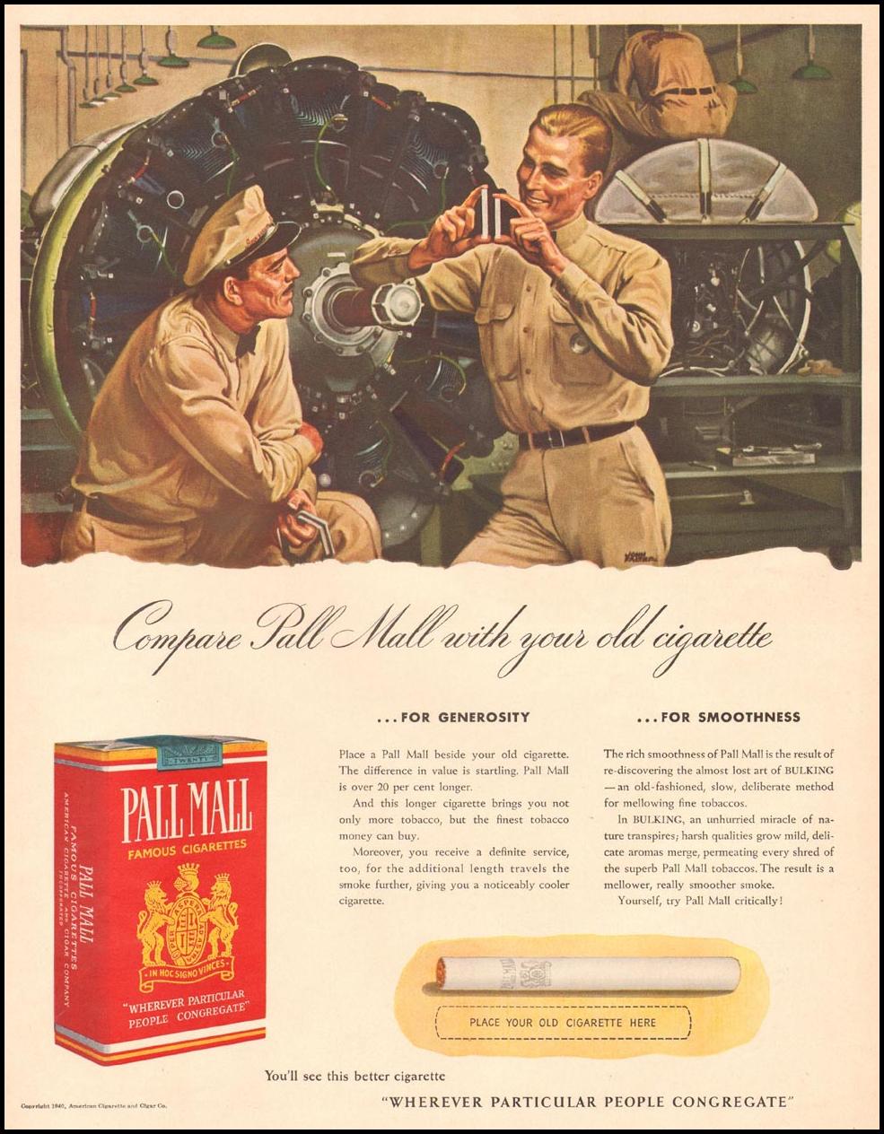 PALL MALL CIGARETTES
LIFE
12/16/1940
p. 79