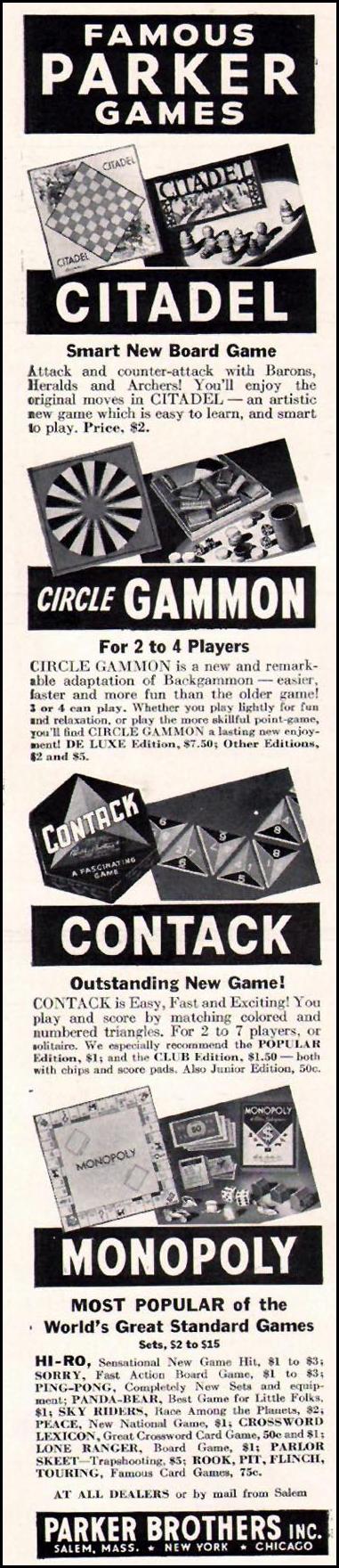PARKER BROTHERS BOARD GAMES
LIFE
12/16/1940
p. 102