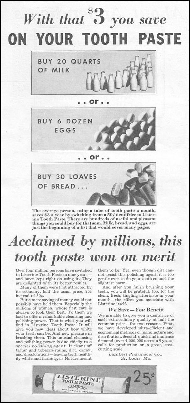 LISTERINE TOOTHPASTE
GOOD HOUSEKEEPING
01/01/1932
p. 132
