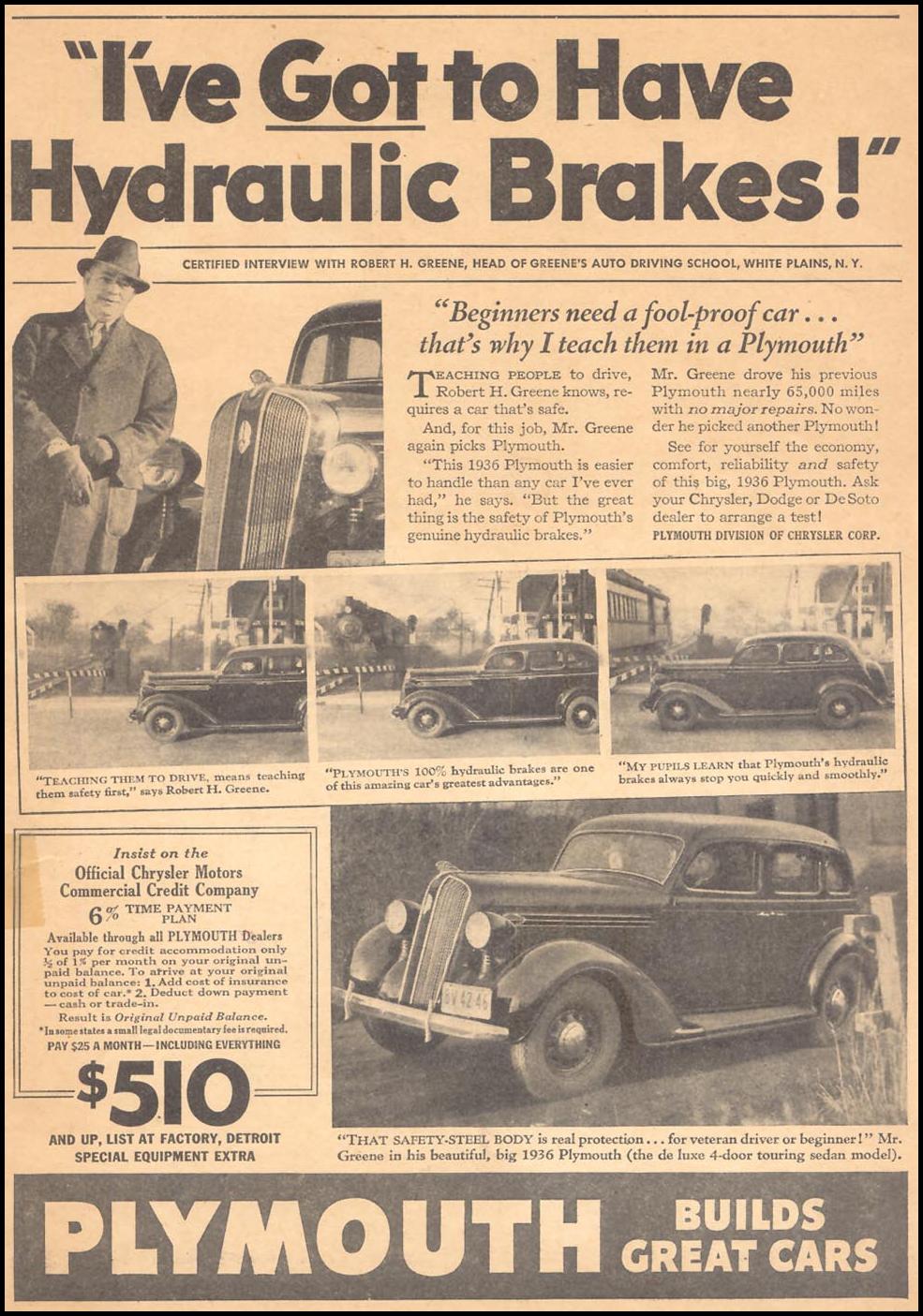 PLYMOUTH AUTOMOBILES
LIBERTY
02/15/1936
p. 1