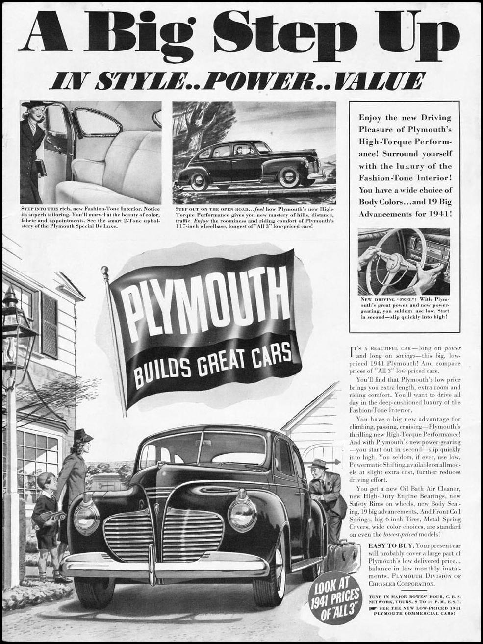 PLYMOUTH AUTOMOBILES
LIFE
12/16/1940
p. 1