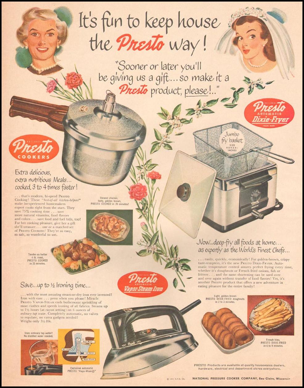 PRESTO COOKERS
LIFE
04/30/1951
p. 68