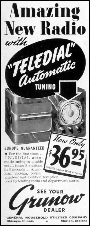 GRUNOW TELEDIAL RADIO
LIFE
07/26/1937
p. 87