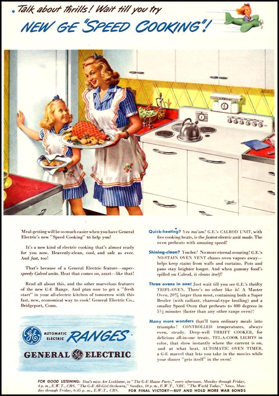 GENERAL ELECTRIC RANGES
WOMAN'S DAY
09/01/1945
p. 43