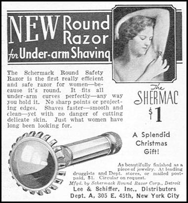 SHERMACK ROUND SAFETY RAZOR
GOOD HOUSEKEEPING
12/01/1934
p. 205