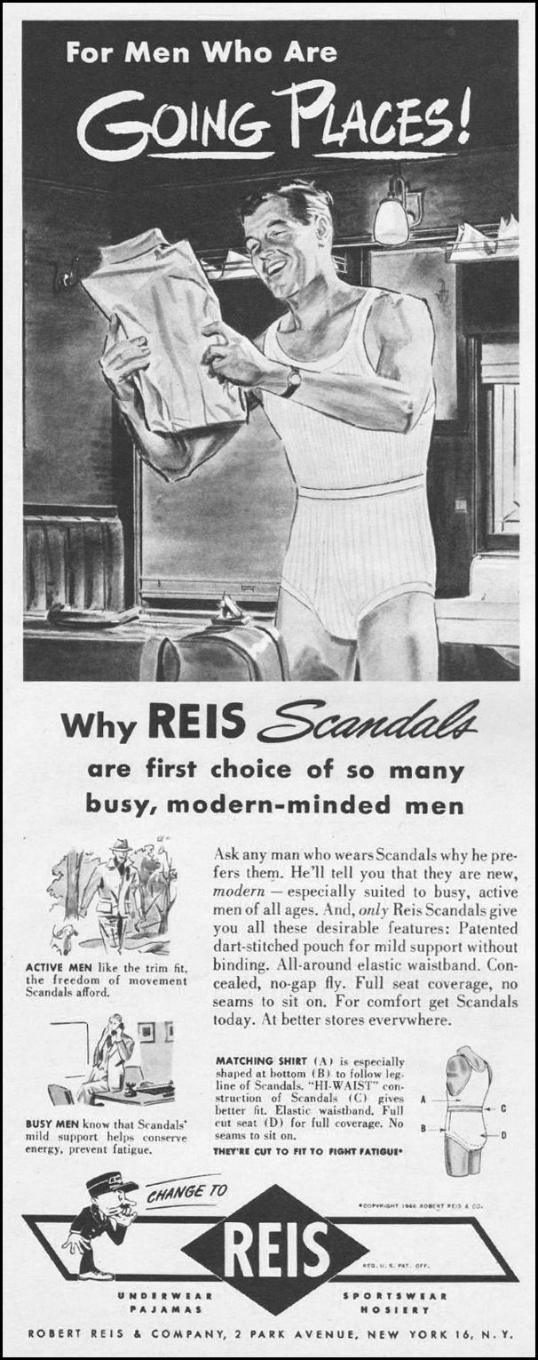REIS MEN'S UNDERWEAR
LIFE
11/25/1946
p. 148