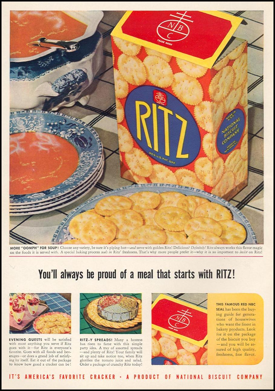 RITZ CRACKERS
WOMAN'S DAY
01/01/1941
INSIDE FRONT