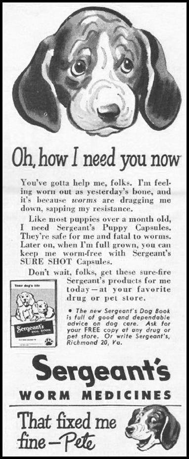SERGEANT'S WORM MEDICINES
LIFE
11/25/1946
p. 18